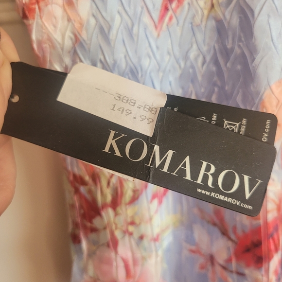 Komarov Tiered Flutter Sleeve Midi Dress  Periwinkle Bloom Size Small Floral - Picture 8 of 10